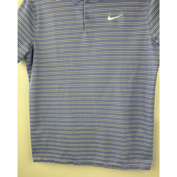 2 Nike Dri-Fit Men's Golf Polo Shirts Size Large Victory Stripe Green Blue Top - Picture 12 of 16